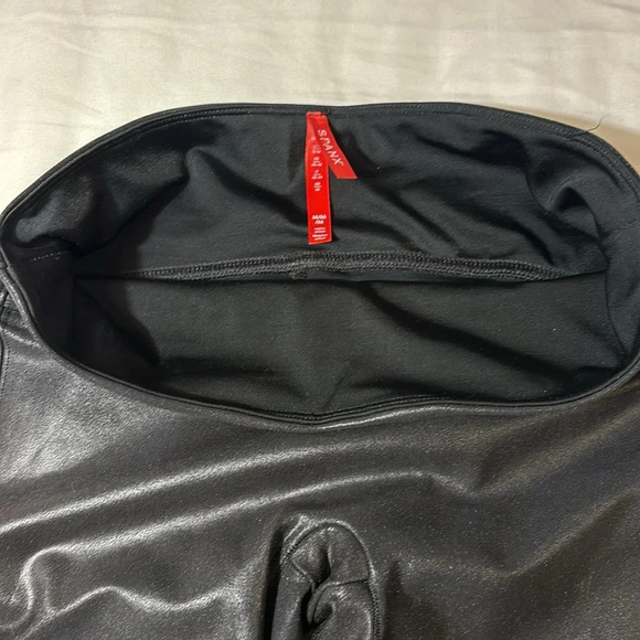 SPANX Black Faux Leather Leggings size M - Picture 9 of 11